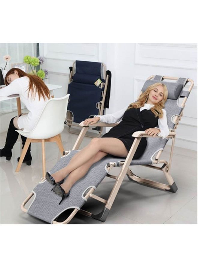 NKX Chaise Lounge Outdoor Portable Folding Patio Recliner Chair with Adjustable Backrest - Image 3