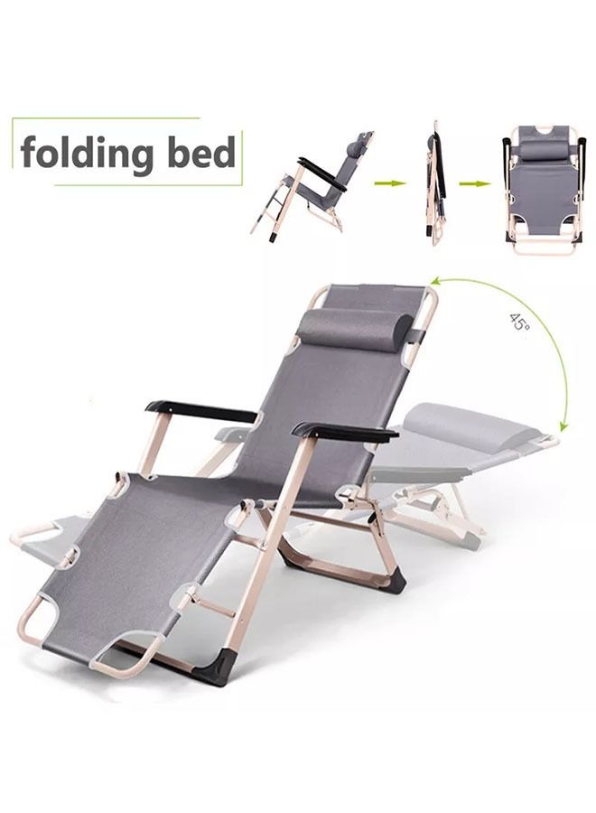 NKX Chaise Lounge Outdoor Portable Folding Patio Recliner Chair with Adjustable Backrest - Image 4