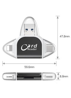 KASTWAVE 4-in-1 Universal SD/TF Card Reader and USB-C Hub Multiport Adapter, Memory Card Reader for iPhone iPad Android Mac PC, and Cameras - Black  - Image 5