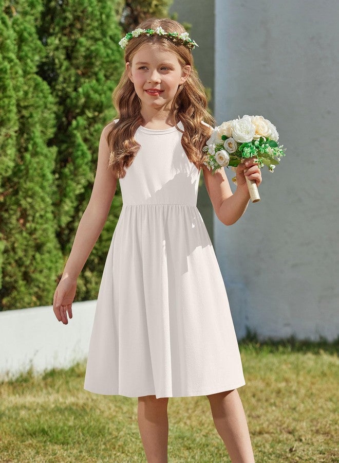 Arshiner فستان أرشينر للفتيات الصغيرات أبيض شاطئي بوهيمي لحفلات عيد الميلاد والزفاف فساتين صيفية فاخرة للأطفال 3T - Image 5