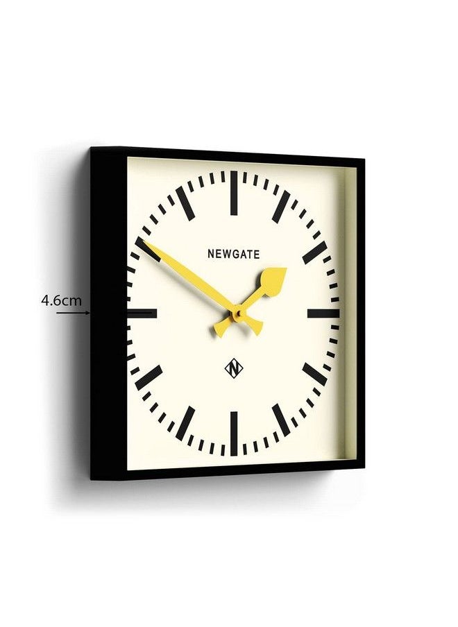 NEWGATE - Number Five Railway Wall Clock Square Clock Kitchen Clock Office Clock Retro Clock Designer Clock Station Clock Marker Dial (Yellow Hands) - Image 1
