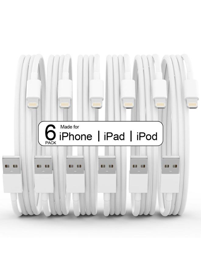 AZMOGDT - 6Pack(3/3/6/6/6/10 FT)[Apple MFi Certified] iPhone Charger Long Lightning Cable Fast Charging High Speed Data Sync USB Cable Compatible iPhone 14/13/12/11 Pro Max/XS MAX/XR/XS/X/8/7/Plus iPad AirPods - Image 1