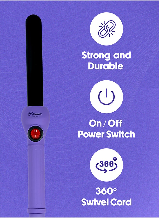 Couture Hair Pro - Ceramic Hair Curler 25 Mm- Purple -Fast Heatup, Premium Salon Quality - Long Lasting And Well Defined Curls - Image 1
