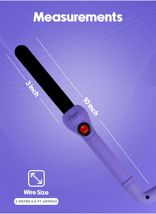 Couture Hair Pro - Ceramic Hair Curler 25 Mm- Purple -Fast Heatup, Premium Salon Quality - Long Lasting And Well Defined Curls - Image 1