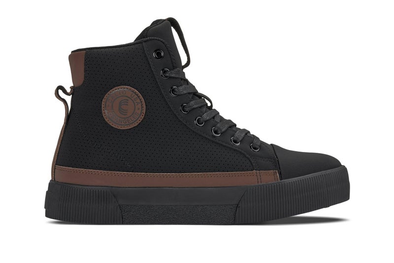 CALTO Men's Invisible Height Increasing Elevator Shoes - Black/Coffee Brown Zip-up Cap Toe High Top Sneaker Boots - 2.4 Inches Taller - S3422 - Size 10 D(M) US - Image 3