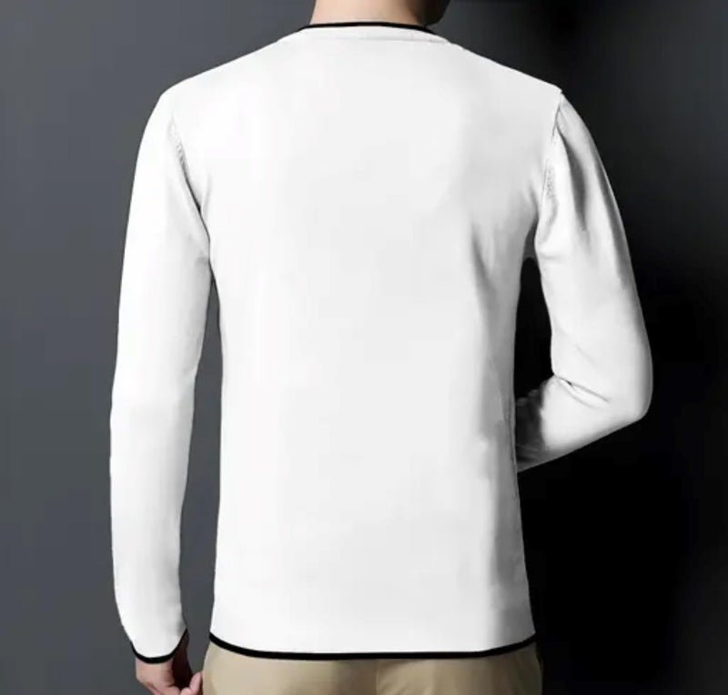 FASHA Men Full Sleeve Cotton T Shirt | 100% Pure Cotton Solid Round Neck Tee| Regular Fit Comfortable Soft Fabric T Shirt |Casual Wear, Office Wear, Gym Wear, Travel & College Outfit-Pack of 1 White - Image 2