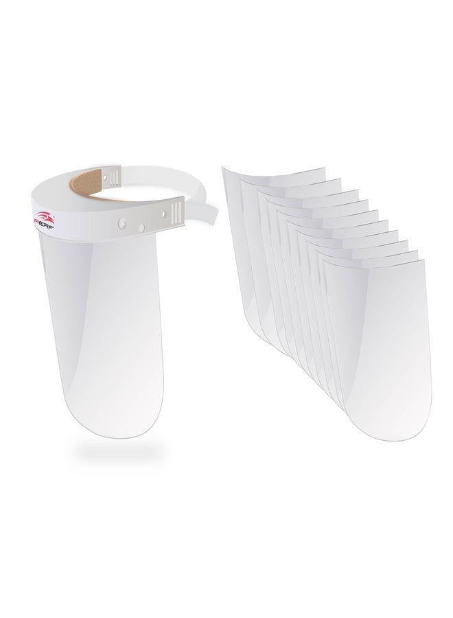 PERF Face Shield | High-Impact Resistant Polycarbonate Visor | Comfortable Adjustable Elastic Band with Replaceable Polycarbonate Visor (One Complete Face Shield + 10 Replaceable Visors) - Image 1