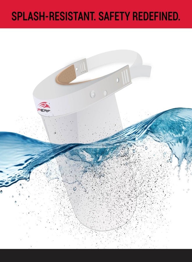 PERF Face Shield | High-Impact Resistant Polycarbonate Visor | Comfortable Adjustable Elastic Band with Replaceable Polycarbonate Visor (One Complete Face Shield + 10 Replaceable Visors) - Image 4