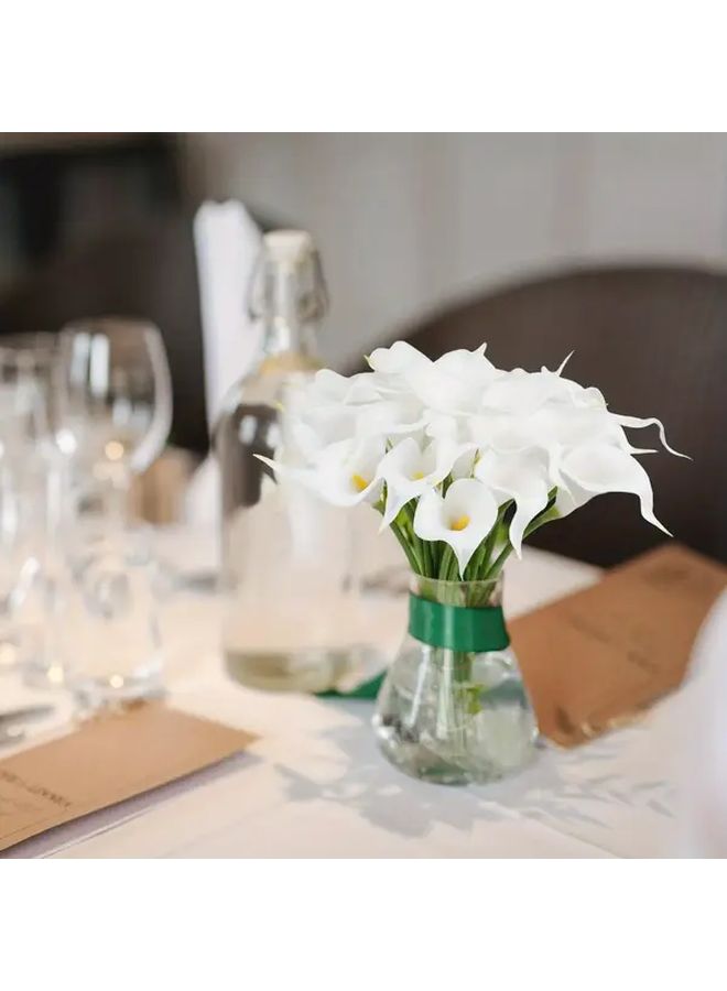 9 Green Artificial Calla Lily Flowers Real Touch for Wedding Decor - Image 4