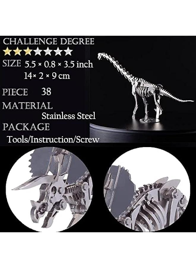 3D Metal Puzzle Brachiosaurus Model Kit, Mechanical Metal Model Kits, 3D Puzzles to Build for Adults Brain Teaser Puzzles Toys, DIY Animal Art Craft Decoration - Image 2