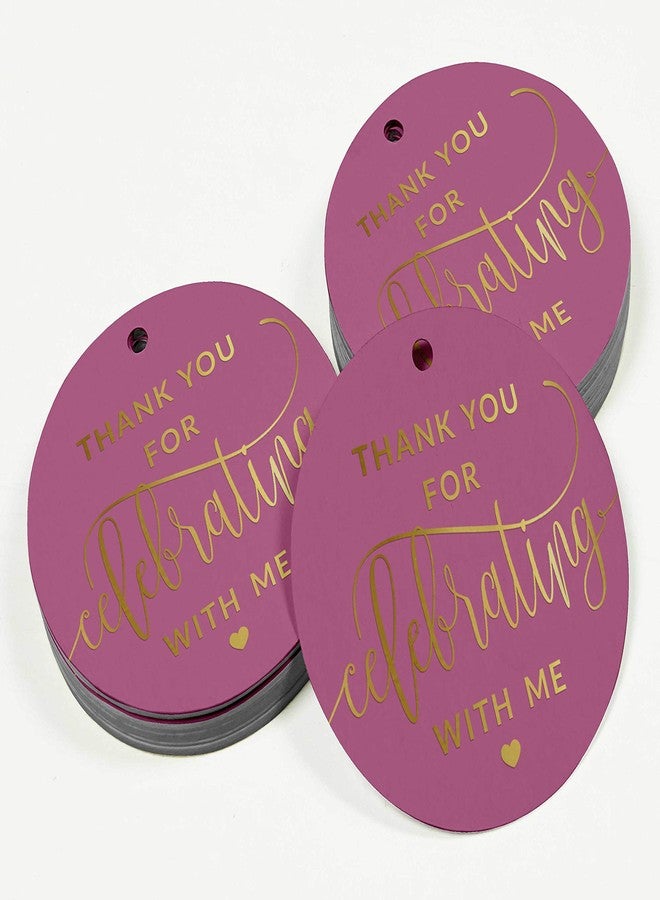 Inkdotpot Thankyou for Celebrating with Me Birthday Bottle Tag Gold Foil Favor Hang Tag 100 Pack - Image 3