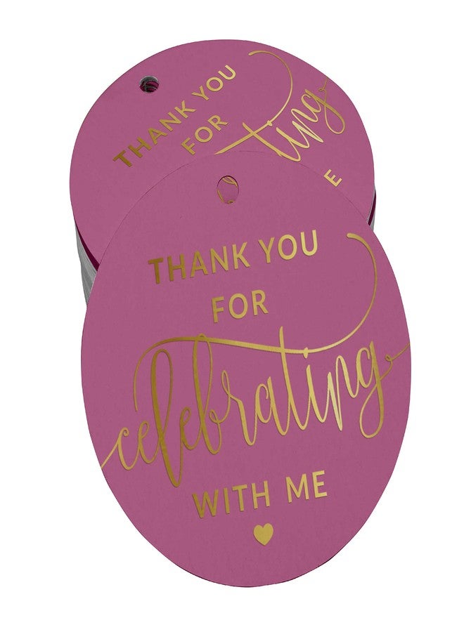 Inkdotpot Thankyou for Celebrating with Me Birthday Bottle Tag Gold Foil Favor Hang Tag 100 Pack - Image 1
