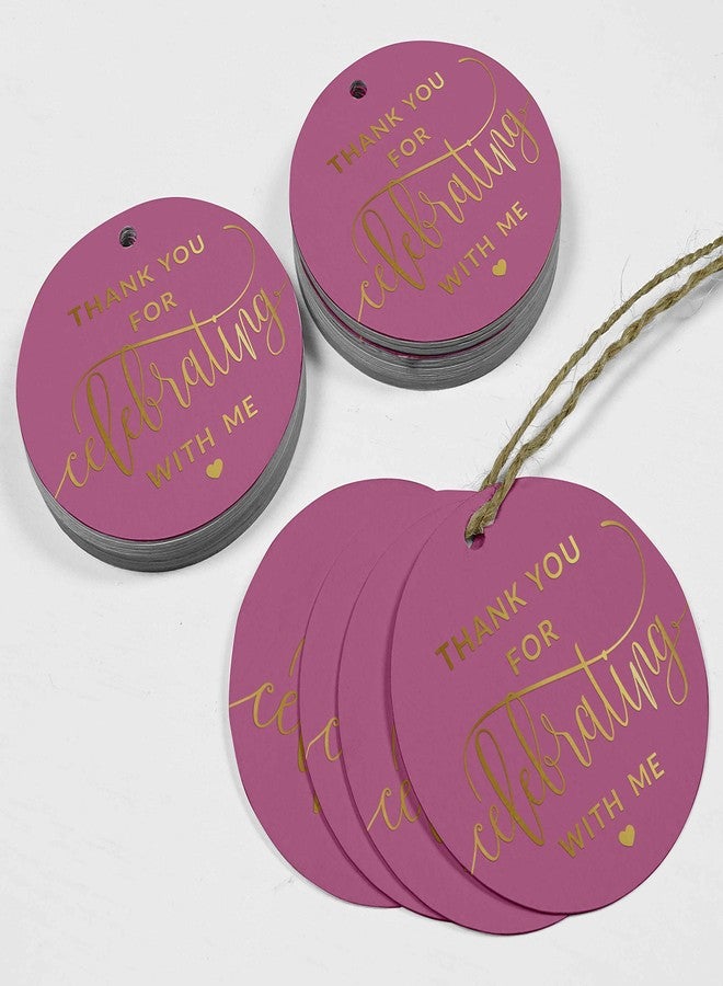 Inkdotpot Thankyou for Celebrating with Me Birthday Bottle Tag Gold Foil Favor Hang Tag 100 Pack - Image 4