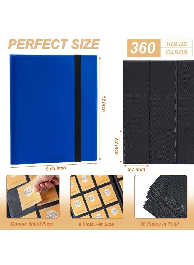 BOOMIBOO 9 Pocket Binder Storage 360 Card Binder，Trading Card Binder Senior and Sturdy Side-Loading Album，Intended For YuGiOh，MTG, TCG,Game Cards & Baseball Card Binde，（Blue） - Image 2