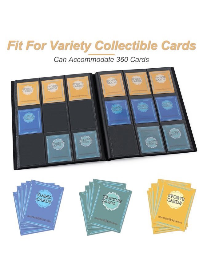 BOOMIBOO 9 Pocket Binder Storage 360 Card Binder，Trading Card Binder Senior and Sturdy Side-Loading Album，Intended For YuGiOh，MTG, TCG,Game Cards & Baseball Card Binde，（Blue） - Image 5