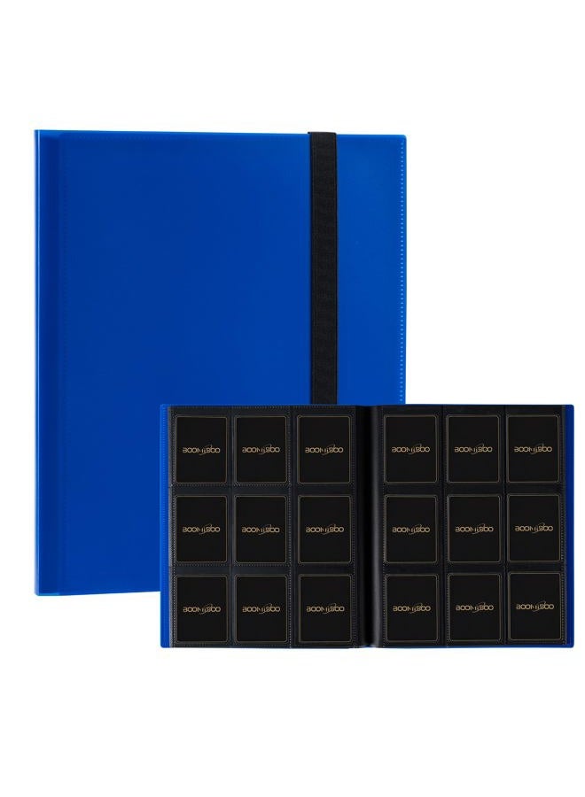 BOOMIBOO 9 Pocket Binder Storage 360 Card Binder，Trading Card Binder Senior and Sturdy Side-Loading Album，Intended For YuGiOh，MTG, TCG,Game Cards & Baseball Card Binde，（Blue） - Image 1