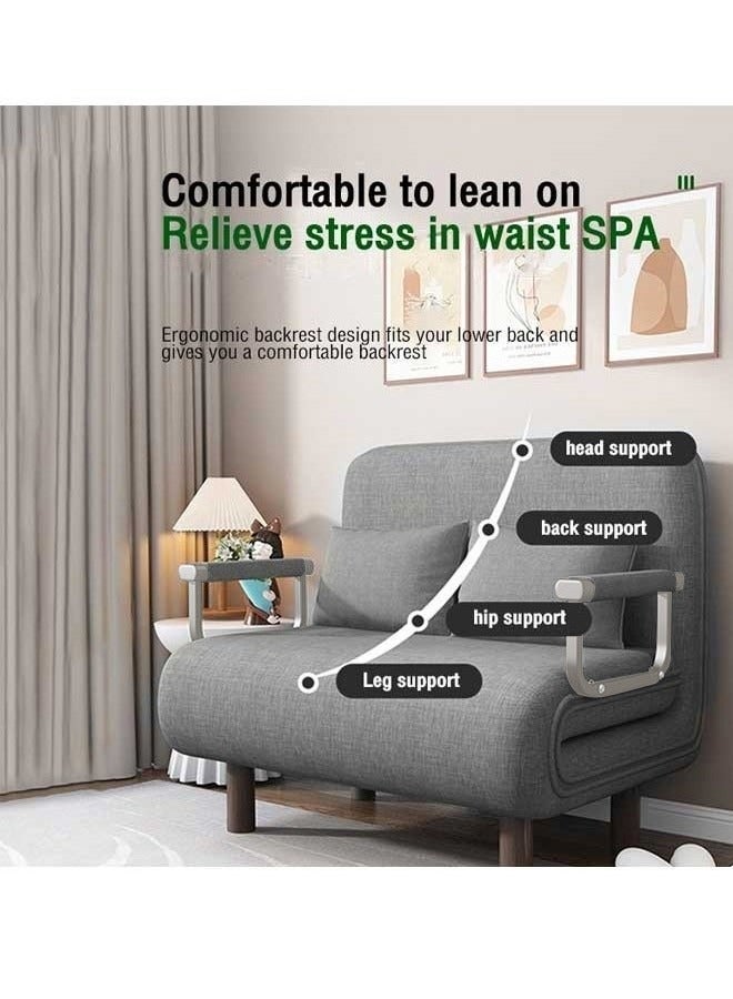 WALALLA Convertible Sofa Bed, Folding Sofa Bed 3-in-1 Foldable Lounge Couch for Living Room Linen Fabric Armchairs Upholstered Lazy Bed, for Nursery Living Room Office Grey 65 * 190cm - Image 3