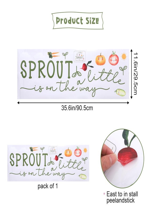 YOUAME Baby Shower Backdrop Decal Sign- A Little Sprout is On The Way Party Wall Stickers, Balloon Arch Backdrop Decals, Farm Theme Nursery Room Decoration, Gender Reveal Birthday Party Decors - Image 2