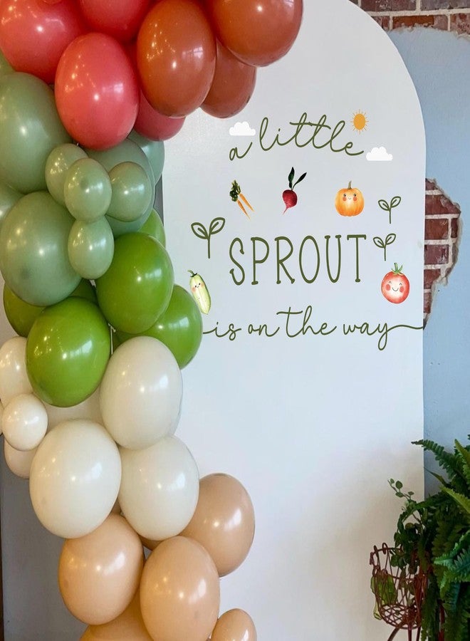 YOUAME Baby Shower Backdrop Decal Sign- A Little Sprout is On The Way Party Wall Stickers, Balloon Arch Backdrop Decals, Farm Theme Nursery Room Decoration, Gender Reveal Birthday Party Decors - Image 4