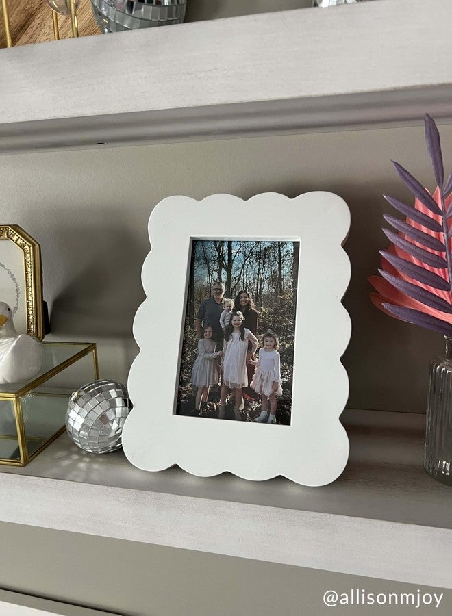 Mud Pie Scalloped Lacquer Frames, Large; 11' x 9" - Image 4