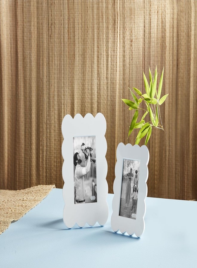 Mud Pie Scalloped Lacquer Frames, Large; 11' x 9" - Image 3