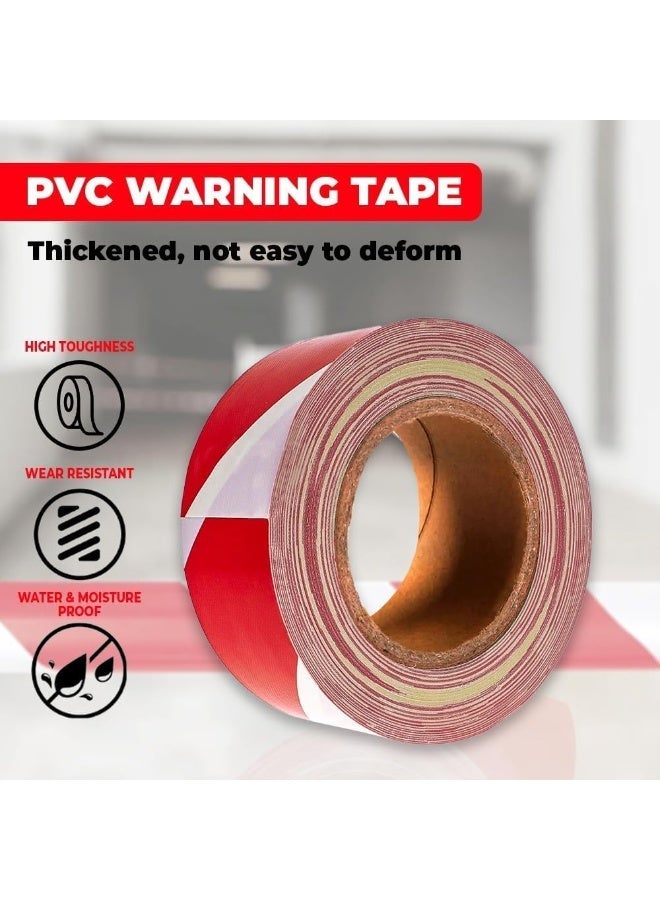 Fixer Heavy-Duty Red & White Warning Tape – 3″ × 100 M – Non-Adhesive Safety Barrier Tape - Image 5