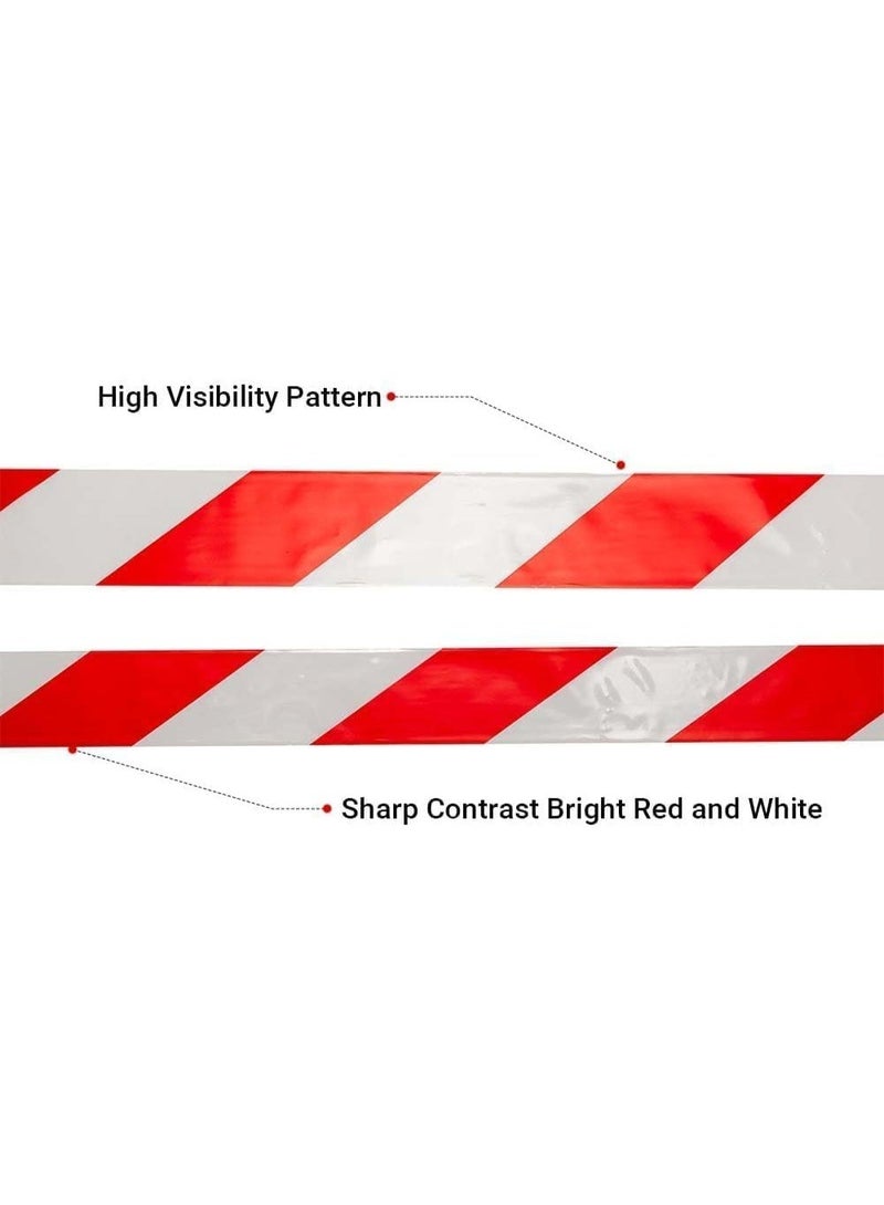 Fixer Heavy-Duty Red & White Warning Tape – 3″ × 100 M – Non-Adhesive Safety Barrier Tape - Image 3