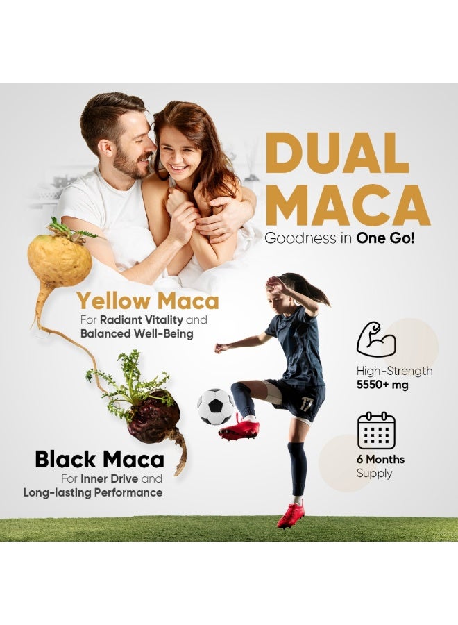 بلاك ماكا كومبلكس 5550 ملغ – يدعم الطاقة والقدرة التحمل والتوازن الهرموني، 180 كبسولة، صنع في المملكة المتحدة - Image 2