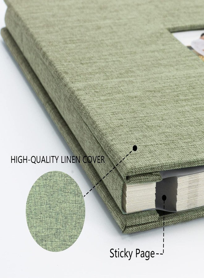 Aenbuslm Photo Album Self Adhesive Pages for 4x6 5x7 8x10 Pictures Magnetic Scrapbook Photo Albums with Sticky Pages Books with A Metallic Pen for Baby Wedding Family 11x10.6 GrassGreen 60 Pages - Image 3