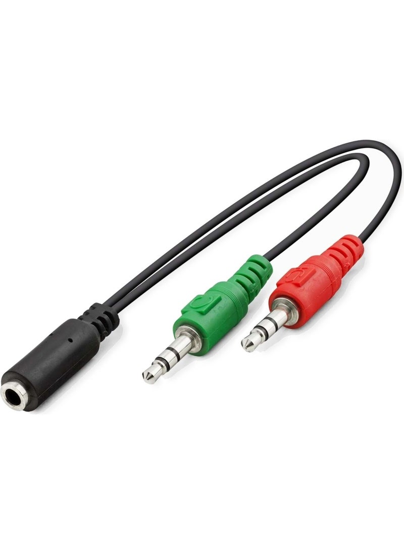 Hq Speed ​​Headphone Microphone Splitter Y Cable 3.5 mm Female To 2 x 3.5 mm Male 