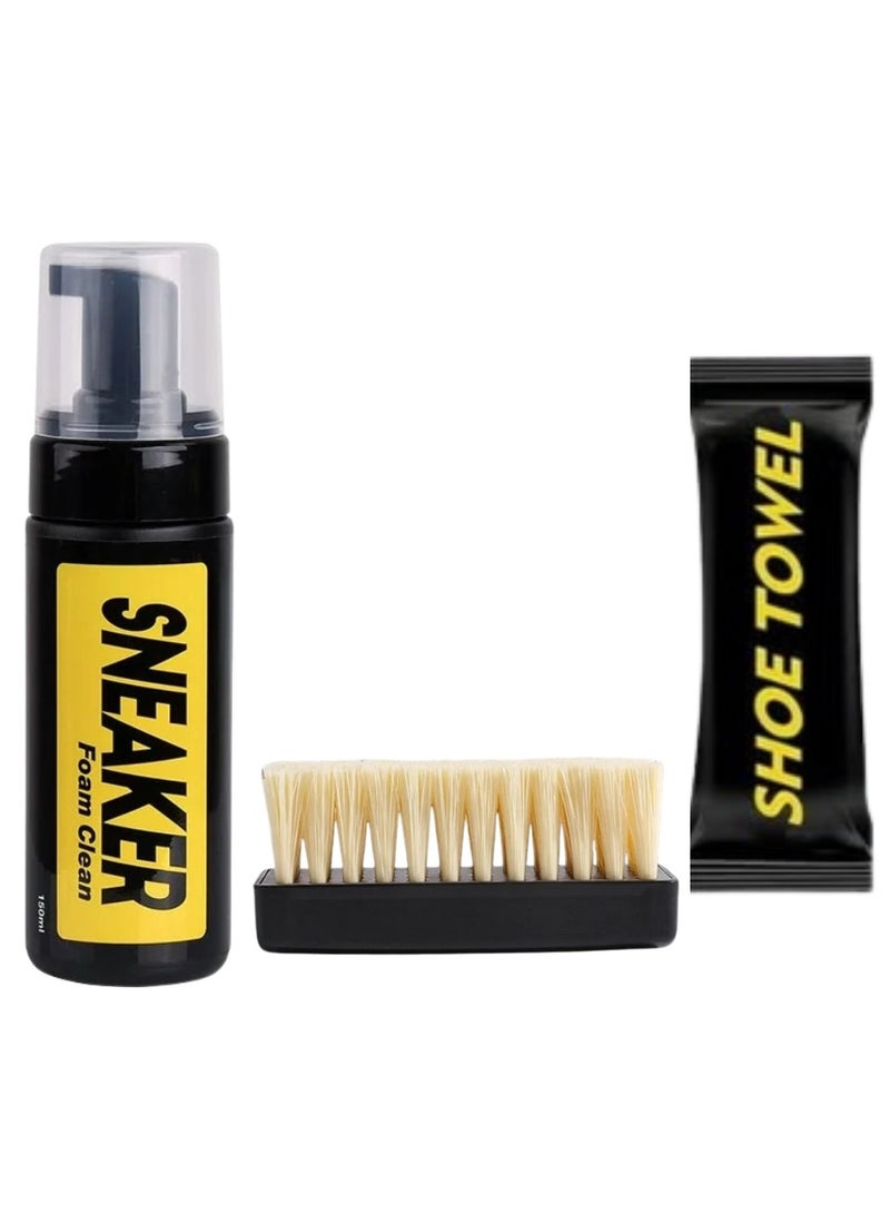 كاسابيلا دى براند مجموعة تنظيف الأحذية والأحذية الرياضية - مجموعة تنظيف رغوية، فرشتان للأحذية للتنظيف العميق، منشفة من الألياف الدقيقة - مجموعة أساسية للعناية بالأحذية الرياضية، والجلد، والشمواه، والنوبوك، والأحذية الرياضية، والأحذية الكاجوال - Image 1