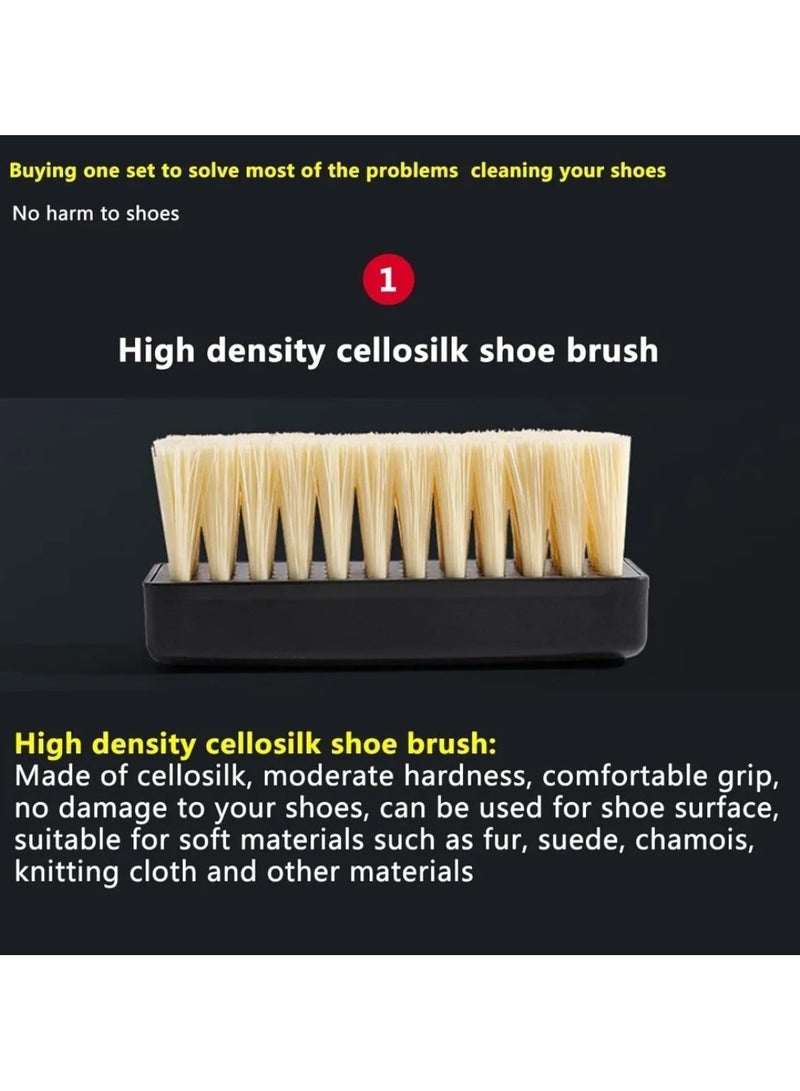 كاسابيلا دى براند مجموعة تنظيف الأحذية والأحذية الرياضية - مجموعة تنظيف رغوية، فرشتان للأحذية للتنظيف العميق، منشفة من الألياف الدقيقة - مجموعة أساسية للعناية بالأحذية الرياضية، والجلد، والشمواه، والنوبوك، والأحذية الرياضية، والأحذية الكاجوال - Image 3