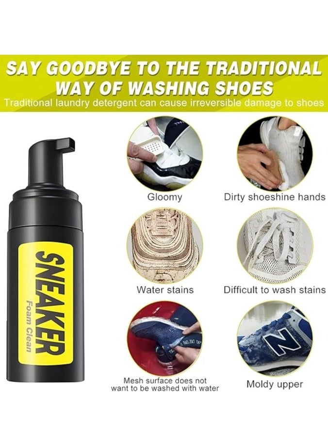 كاسابيلا دى براند مجموعة تنظيف الأحذية والأحذية الرياضية - مجموعة تنظيف رغوية، فرشتان للأحذية للتنظيف العميق، منشفة من الألياف الدقيقة - مجموعة أساسية للعناية بالأحذية الرياضية، والجلد، والشمواه، والنوبوك، والأحذية الرياضية، والأحذية الكاجوال - Image 4