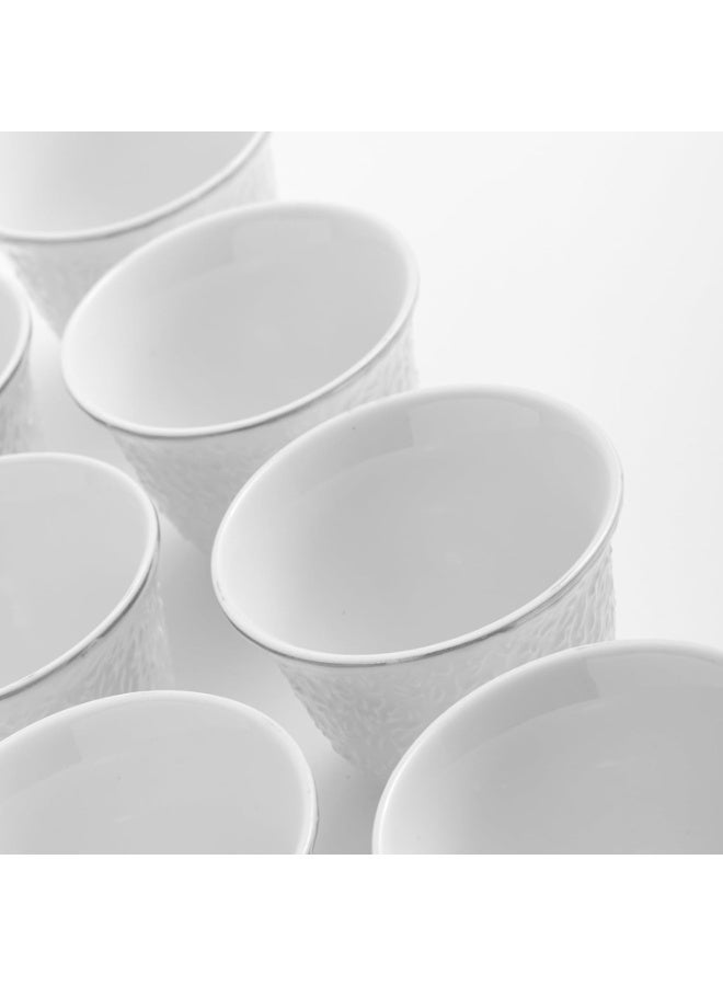 ماستر جولد طقم فناجين قهوة سعودي مكون من 12 قطعة من البورسلين سعة 80 مل مع شعار بارز | فناجين قهوة مثالية للمكاتب والمناسبات المختلفة والحفلات | أطقم فناجين قهوة للضيافة - Image 3