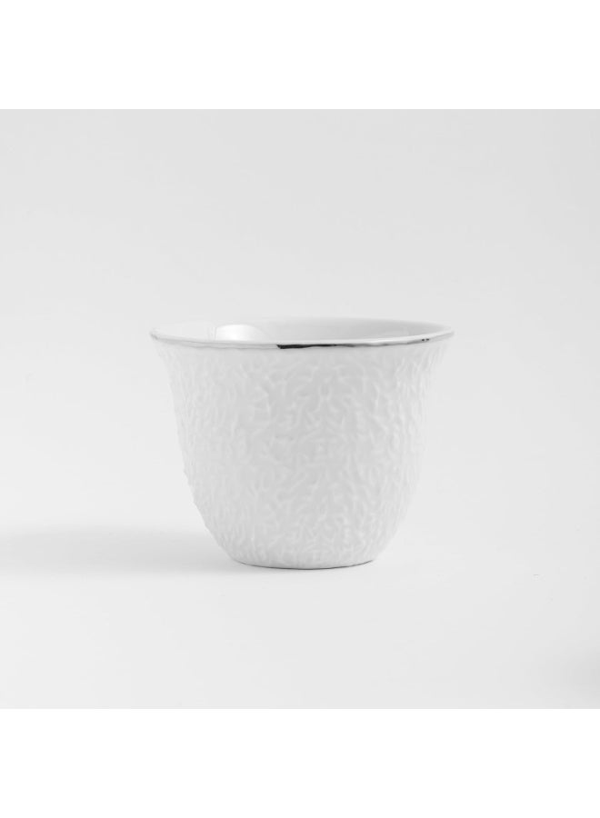 ماستر جولد طقم فناجين قهوة سعودي مكون من 12 قطعة من البورسلين سعة 80 مل مع شعار بارز | فناجين قهوة مثالية للمكاتب والمناسبات المختلفة والحفلات | أطقم فناجين قهوة للضيافة - Image 2