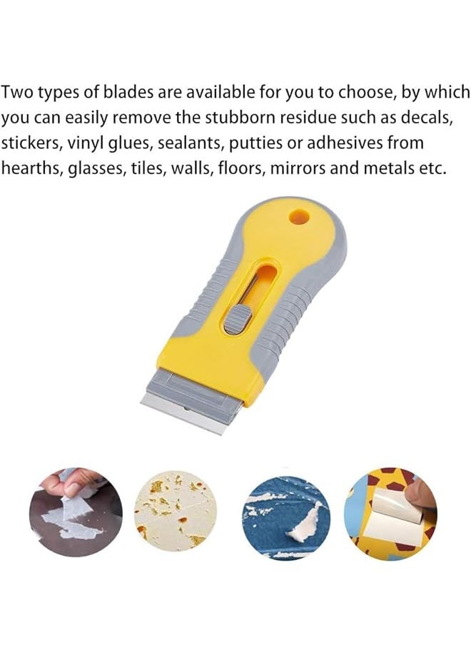 PROMASS Ceramic Scraper,2 Pack Scraper Tool with 10Pcs Plastic Blades and 10Pcs Metal Blades Replaceable,Multi-Purpose Cleaning Scraper, for Removing Decals, Stickers, Labels, Caulk, Adhesive, Glue,Paint  - Image 5