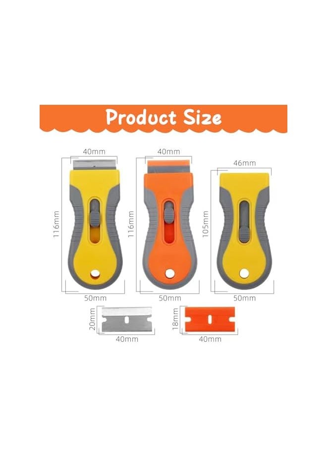 PROMASS Ceramic Scraper,2 Pack Scraper Tool with 10Pcs Plastic Blades and 10Pcs Metal Blades Replaceable,Multi-Purpose Cleaning Scraper, for Removing Decals, Stickers, Labels, Caulk, Adhesive, Glue,Paint  - Image 2