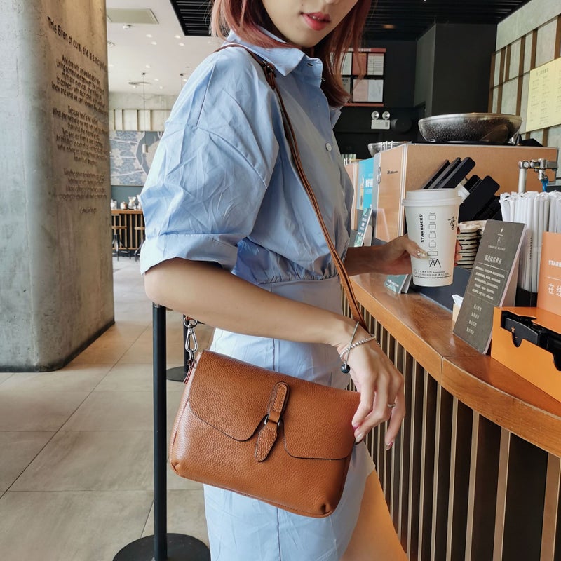 Pure Leather Women'S Bag New Style Genuine Leather Versatile Texture First Layer Cowhide Shoulder Crossbody Bag Exquisite Handbag - Image 2