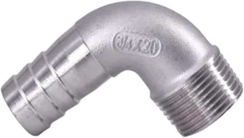 Stainless Steel 304 1 2 Inch BSPT Male To 10mm Hose 90 Degree Elbow Pipe Fitting Connector - Image 1