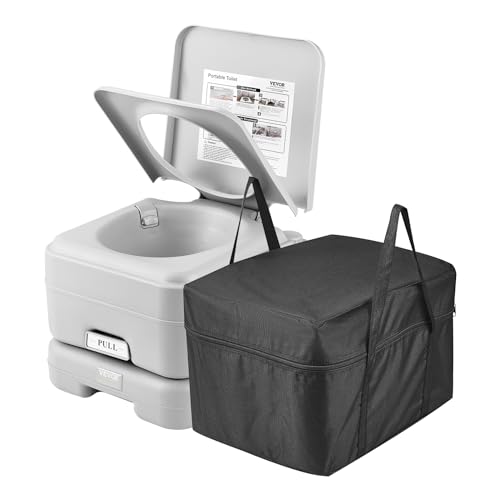 VEVOR Portable Toilet for Camping Porta Potty with 32 Gal Waste Tank 32 Gal Flush Tank PushButton Pressurized Flush Commode with Level Indicator Travel Toilet for Adults Kids Camping Car Trips - Image 1