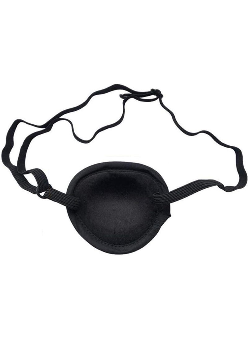 Eye Patch Adults Eye Cover for Lazy Eye Soft Pirate Eye Patch for Halloween Christmas Pirate Theme (Black) - Image 1