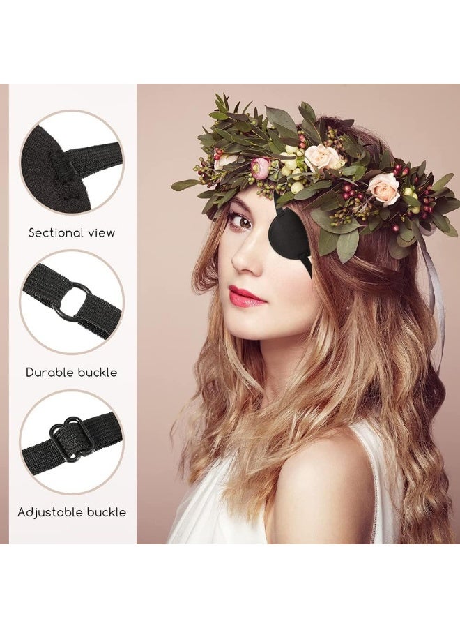 Eye Patch Adults Eye Cover for Lazy Eye Soft Pirate Eye Patch for Halloween Christmas Pirate Theme (Black) - Image 3