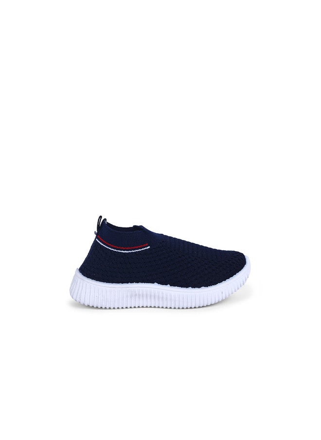 KATS Kids Textured Antibacterial Comfort Insole Contrast Sole Slip-On Sneakers - Image 3