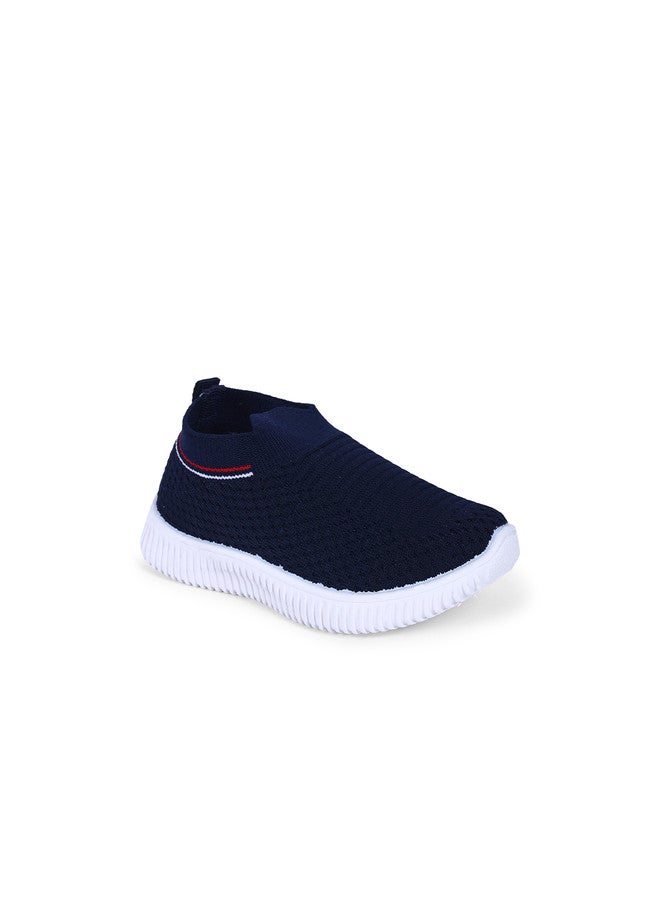 KATS Kids Textured Antibacterial Comfort Insole Contrast Sole Slip-On Sneakers - Image 2