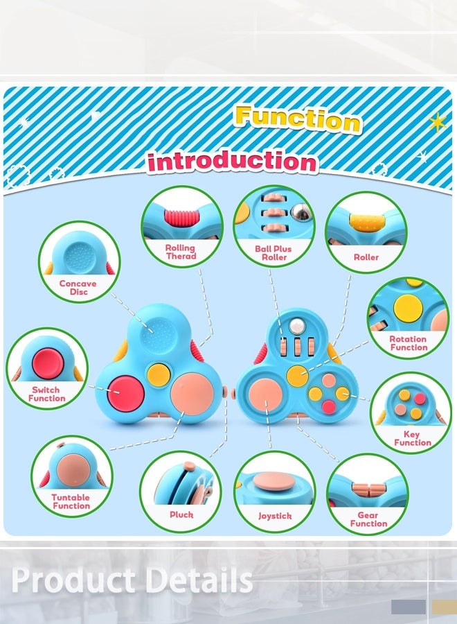 Maya Anti Stress Fidget Spinner Sensory Toys, Fidget Pad Easter Basket Stuffers for Boys Girls, Sensory Toys Stress Relief Cube Clicker Controller, ADHD Autism Fidget Spinner for Office Desk Travel Games - Image 5