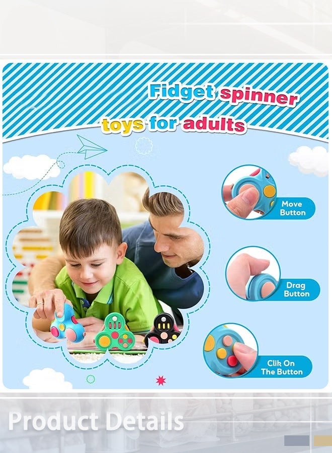Maya Anti Stress Fidget Spinner Sensory Toys, Fidget Pad Easter Basket Stuffers for Boys Girls, Sensory Toys Stress Relief Cube Clicker Controller, ADHD Autism Fidget Spinner for Office Desk Travel Games - Image 4
