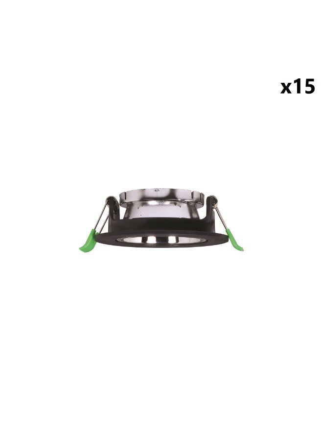 جني لايت سبوت لايت فارغ متحرك مدور بلاستيك اسود وفضي لامع جنى لايت JN402 عدد 15 - Image 1