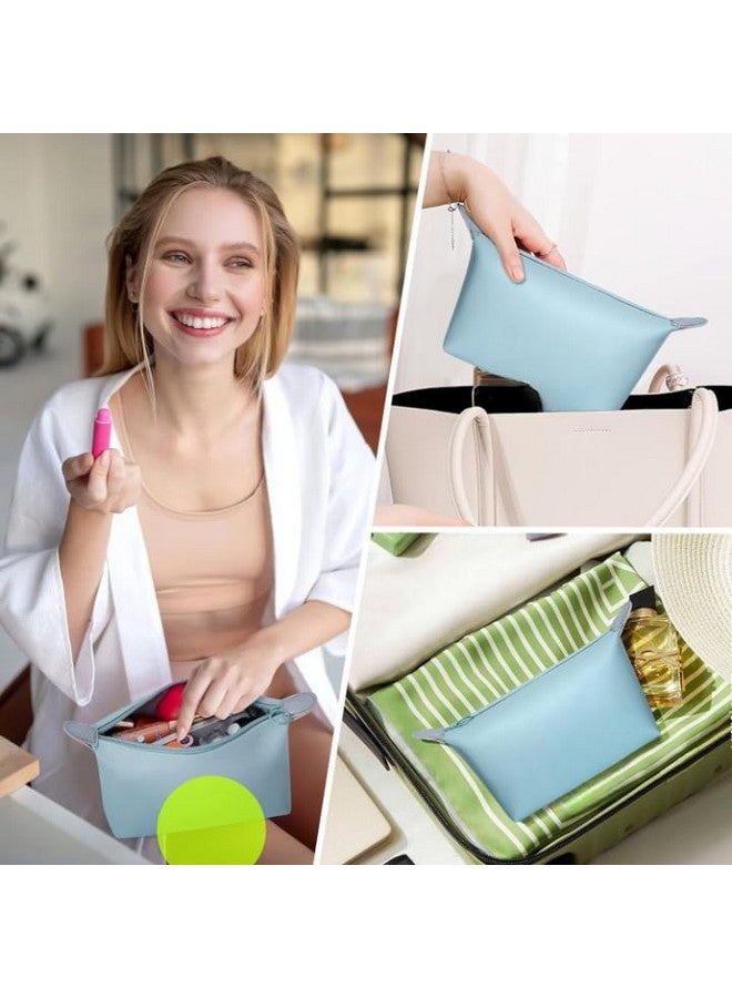 MVM Enterprise Triangle Makeup Bag Toiletry Bag Women's Wash Bag Cosmetic Bag Travel PU Leather Makeup Bag Waterproof Makeup Bag Portable Wash Bag Wash Bag for Men Women (Pack of 1) - Image 2