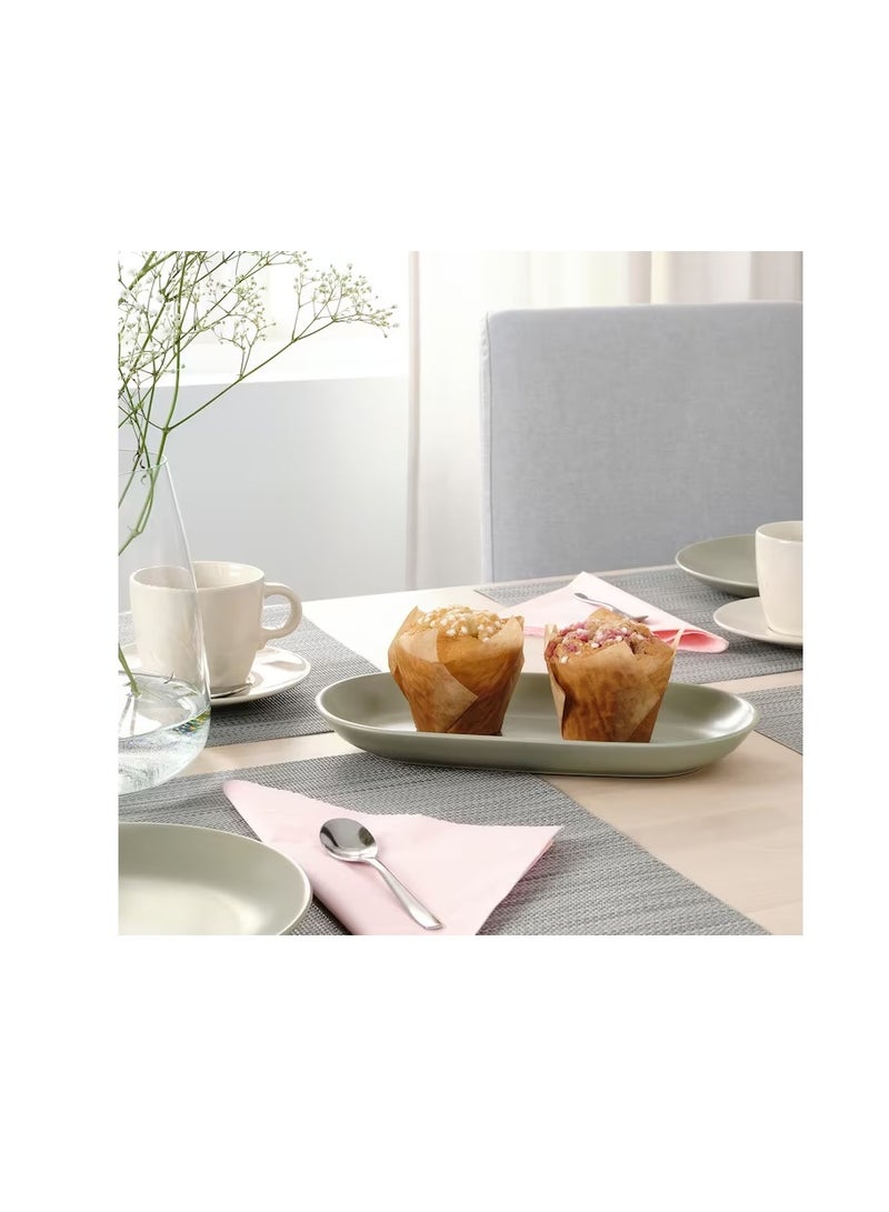 Serving plate, matt green27x14 cm - Image 2