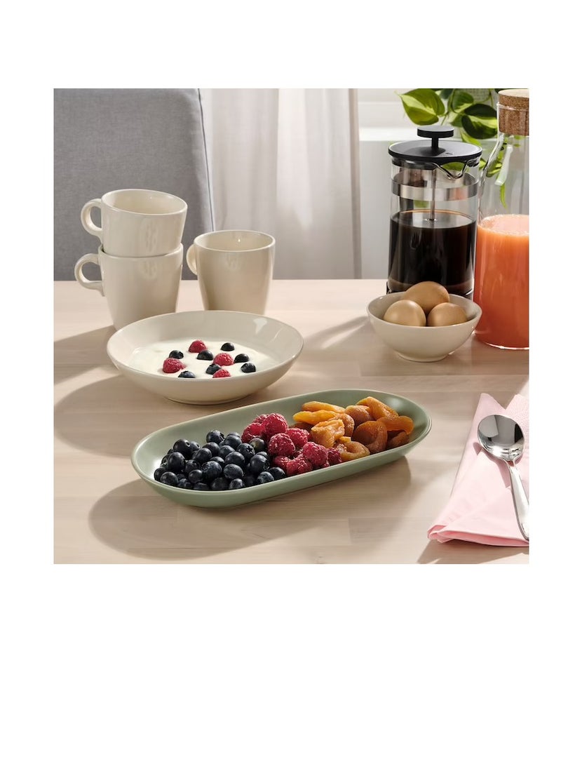 Serving plate, matt green27x14 cm - Image 3